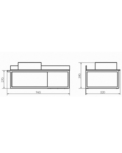 Тумба с раковиной Comforty Лиссабон 95 00-00006269 подвесная Дуб темный