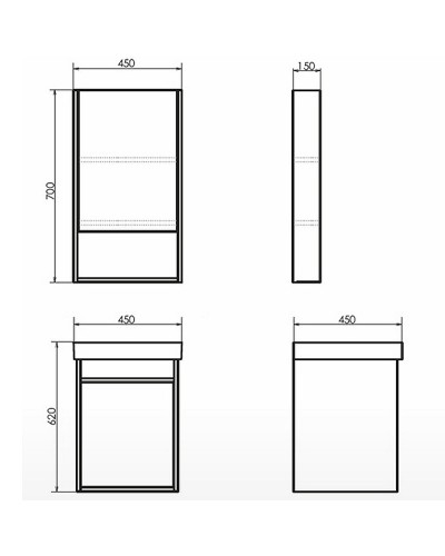Тумба с раковиной Comforty Вена 45 00-00006653 подвесная Дуб дымчатый
