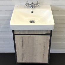 Тумба с раковиной Comforty Вена 45 00-00006653 подвесная Дуб дымчатый