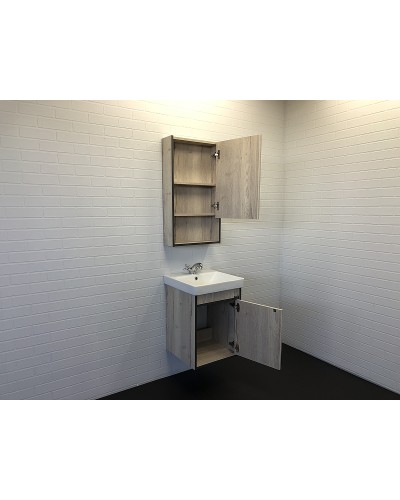Тумба с раковиной Comforty Вена 45 00-00006653 подвесная Дуб дымчатый