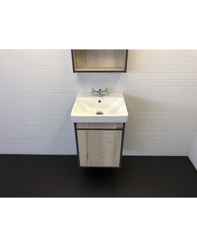 Тумба с раковиной Comforty Вена 45 00-00006653 подвесная Дуб дымчатый