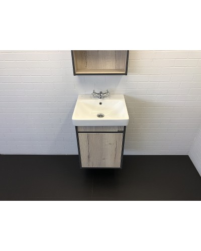 Тумба с раковиной Comforty Вена 45 00-00006653 подвесная Дуб дымчатый