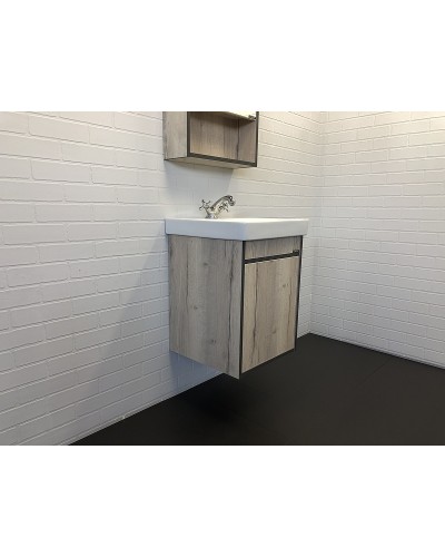 Тумба с раковиной Comforty Вена 45 00-00006653 подвесная Дуб дымчатый