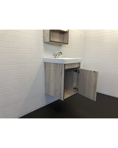 Тумба с раковиной Comforty Вена 45 00-00006653 подвесная Дуб дымчатый