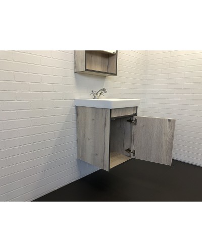 Тумба с раковиной Comforty Вена 45 00-00006653 подвесная Дуб дымчатый