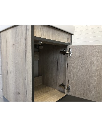 Тумба с раковиной Comforty Вена 45 00-00006653 подвесная Дуб дымчатый