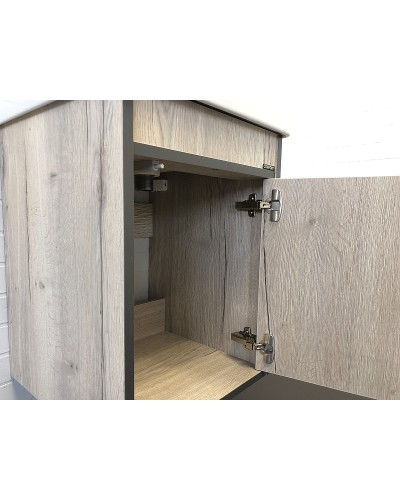 Тумба с раковиной Comforty Вена 45 00-00006653 подвесная Дуб дымчатый