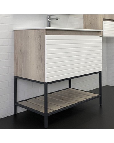 Тумба с раковиной Comforty Страсбург 90 00-00006557 Дуб дымчатый