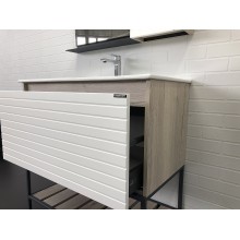 Тумба с раковиной Comforty Страсбург 90 00-00006557 Дуб дымчатый