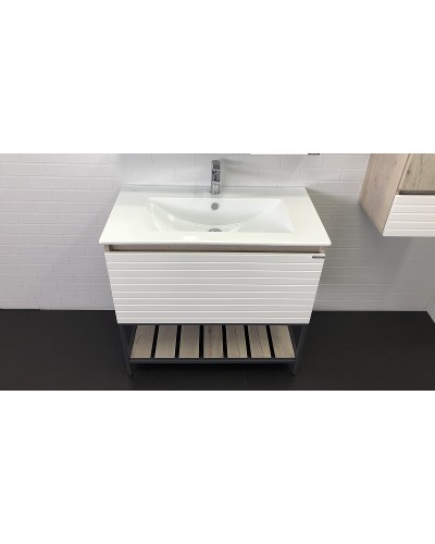 Тумба с раковиной Comforty Страсбург 90 00-00006557 Дуб дымчатый