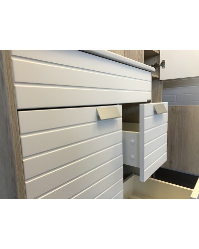 Тумба с раковиной Comforty Клеон 75Н 00-00004758 Белая Дуб дымчатый