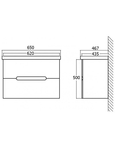 Тумба с раковиной BelBagno Soft 65 SOFT-650-2C-SO-BL подвесная Белая