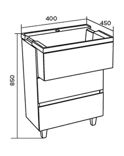Тумба с раковиной Marka One Bumble 40H Ц0000001480 Белая