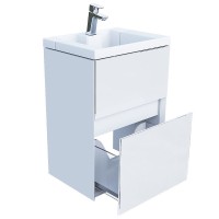 Тумба с раковиной Marka One Bumble 40П Ц0000001481 подвесная Белая