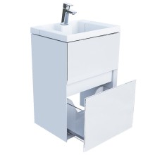 Тумба с раковиной Marka One Bumble 40П Ц0000001481 подвесная Белая