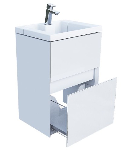 Тумба с раковиной Marka One Bumble 40П Ц0000001481 подвесная Белая