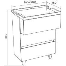 Тумба с раковиной Marka One Bumble 50H У88747 Белая