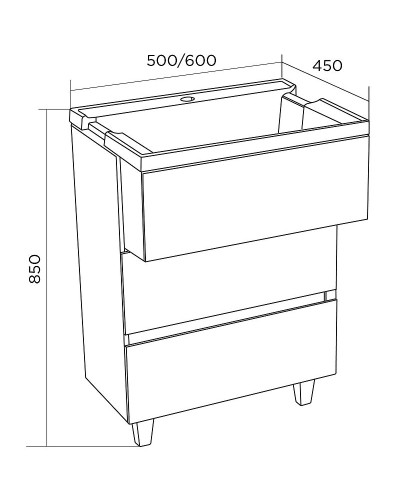 Тумба с раковиной Marka One Bumble 60H У90671 Белая
