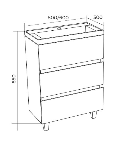 Тумба с раковиной Marka One Bumble 60H У90671 Белая