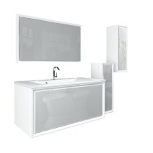 Тумба под раковину Marka One Seattle 90П У72800 подвесная Pure White