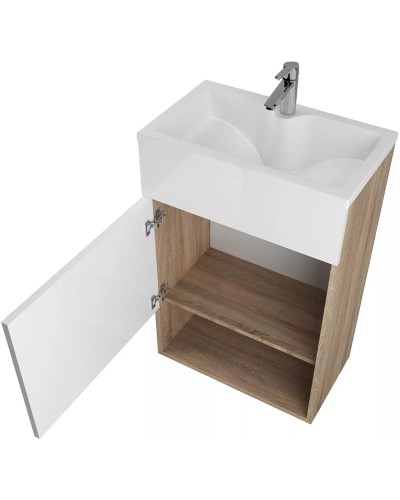 Тумба с раковиной 1MarKa July 50П У85934 подвесная Дуб сонома Белый