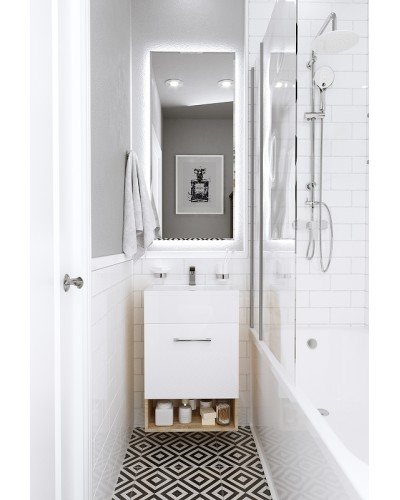 Тумба с раковиной 1MarKa July 50П У85934 подвесная Дуб сонома Белый