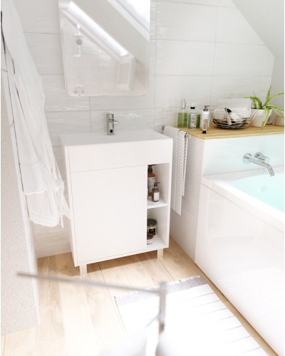 Тумба с раковиной 1MarKa Lido 60Н У83298 Белый глянец