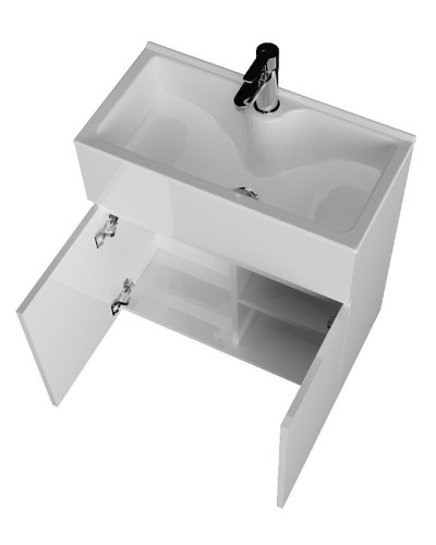 Тумба с раковиной 1MarKa Mira 60Н У83301 Белый глянец