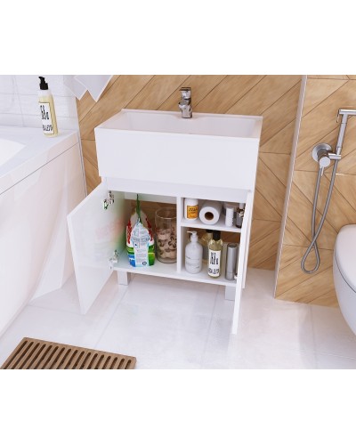 Тумба с раковиной 1MarKa Mira 60Н У83301 Белый глянец