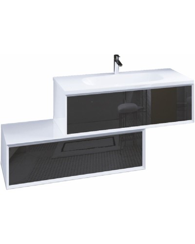 Тумба под раковину Marka One Milacco 100П У72791 подвесная Classic Black