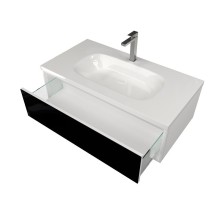 Тумба под раковину Marka One Milacco 100П У72791 подвесная Classic Black