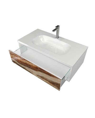 Тумба под раковину Marka One Milacco 100П У72793 подвесная Onix