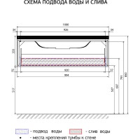 Тумба под раковину Marka One Milacco 100П У72787 подвесная Pure White