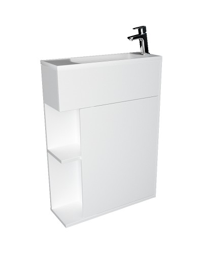 Тумба с раковиной 1MarKa Stretto 60П У94717 подвесная Белый глянец
