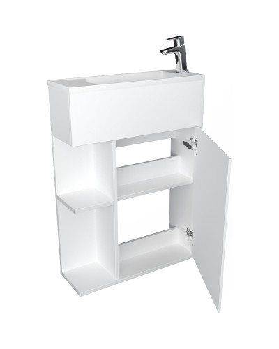 Тумба с раковиной 1MarKa Stretto 60П У94717 подвесная Белый глянец