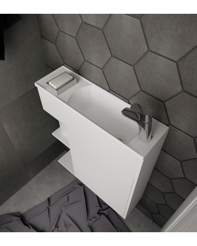Тумба с раковиной 1MarKa Stretto 60П У94717 подвесная Белый глянец