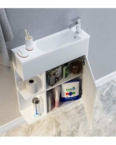 Тумба с раковиной 1MarKa Stretto 60П У94717 подвесная Белый глянец