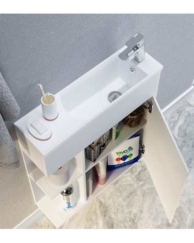 Тумба с раковиной 1MarKa Stretto 60П У94717 подвесная Белый глянец