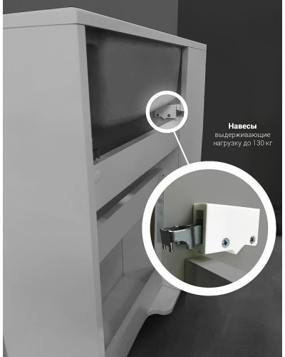 Тумба с раковиной 1MarKa Stretto 70П У94633 подвесная Белый глянец