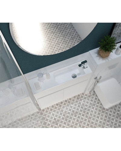 Тумба с раковиной 1MarKa Stretto 80П У92325 подвесная Белый глянец