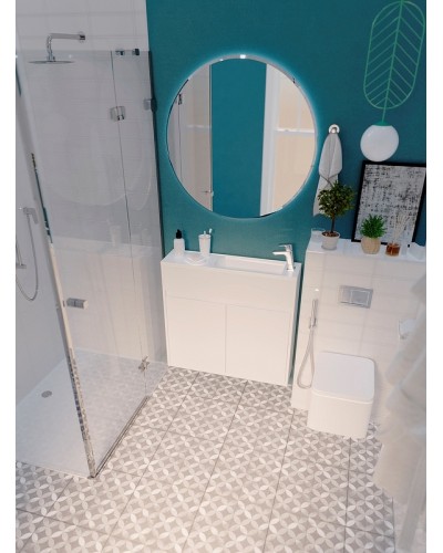 Тумба с раковиной 1MarKa Stretto 80П У92325 подвесная Белый глянец