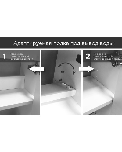 Тумба с раковиной 1MarKa Stretto 80П У92325 подвесная Белый глянец