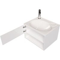 Тумба с раковиной 1MarKa Naomi 60 Ц0000004297 подвесная Белый глянец