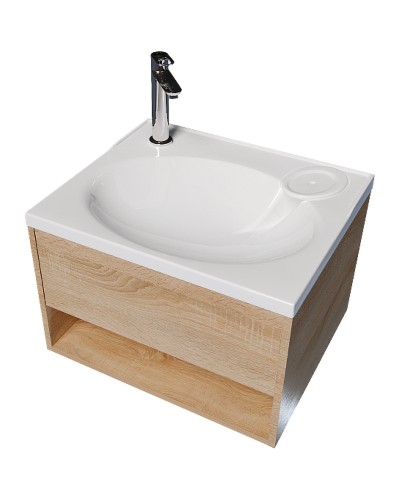Тумба с раковиной 1MarKa Naomi 60 Ц0000004296 подвесная Дуб сонома