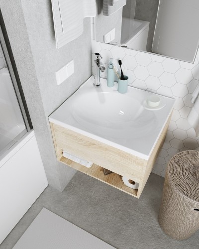 Тумба с раковиной 1MarKa Naomi 60 Ц0000004296 подвесная Дуб сонома