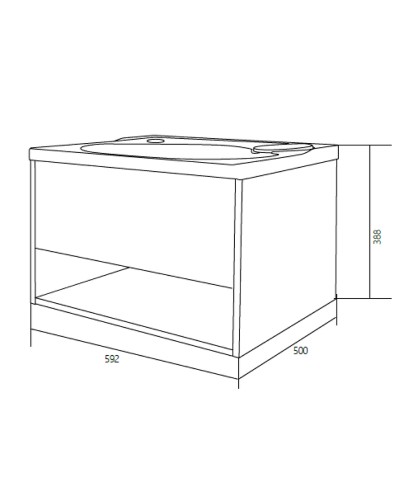 Тумба с раковиной 1MarKa Naomi 60 Ц0000004296 подвесная Дуб сонома