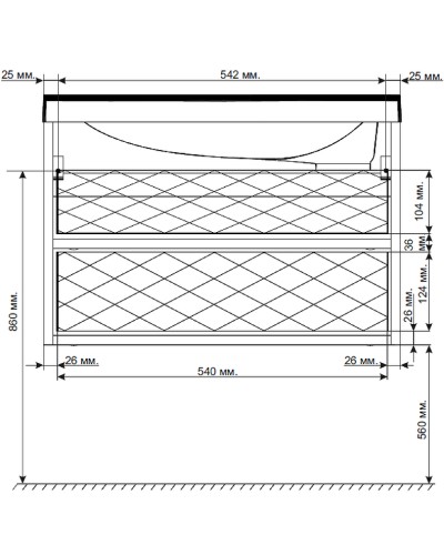 Тумба с раковиной 1MarKa Naomi 60 Ц0000004296 подвесная Дуб сонома