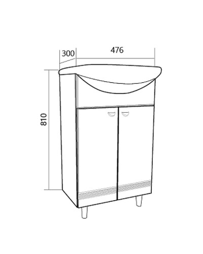 Тумба под раковину 1MarKa Story 50Н У99314 Белый глянец