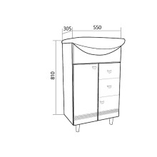 Тумба под раковину 1MarKa Story 55Н R У99316 Белый глянец
