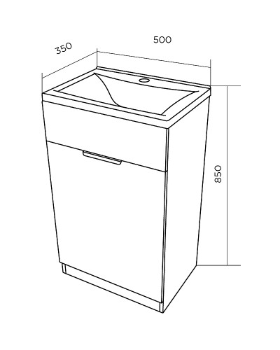 Тумба с раковиной 1MarKa Revo 50H У99085 Бетон светло-серый